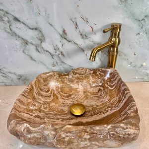 Layered Sandstone River Vanity Bowl – Earthform Elegance