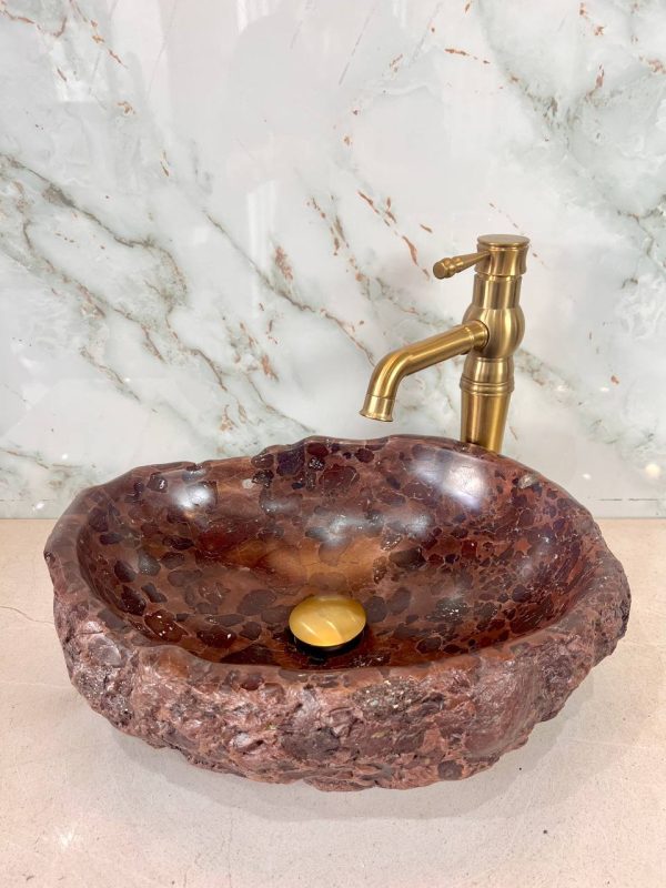 Polished Red Jasper Stone Vanity Bowl – Bold Earth Luxury