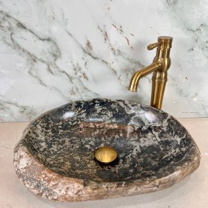 Textured Granite River Stone Vanity Bowl – Nature’s Contrast