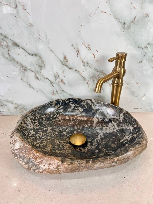 Textured Granite River Stone Vanity Bowl – Nature’s Contrast